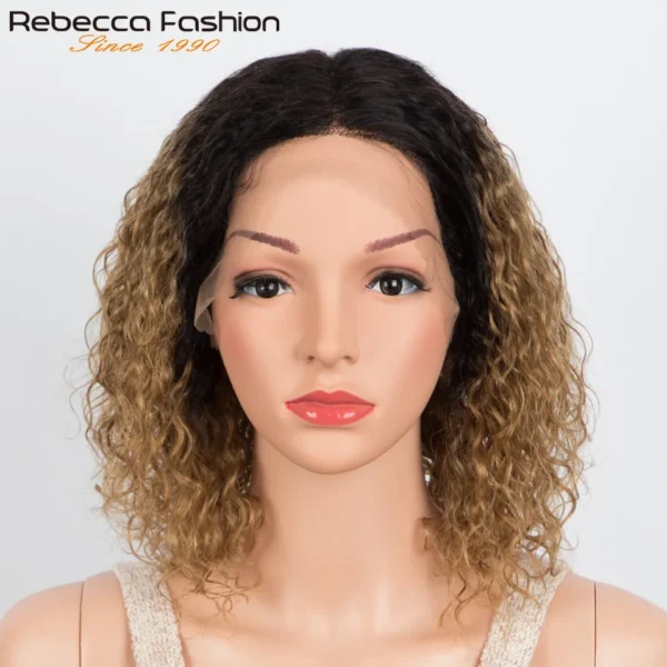 Short Bob T Lace Wig Jerry Curly Lace Front Human Hair Wigs Pre-Plucked Transparent Lace Deep Wave Curly Deep Curly Wig - Image 8