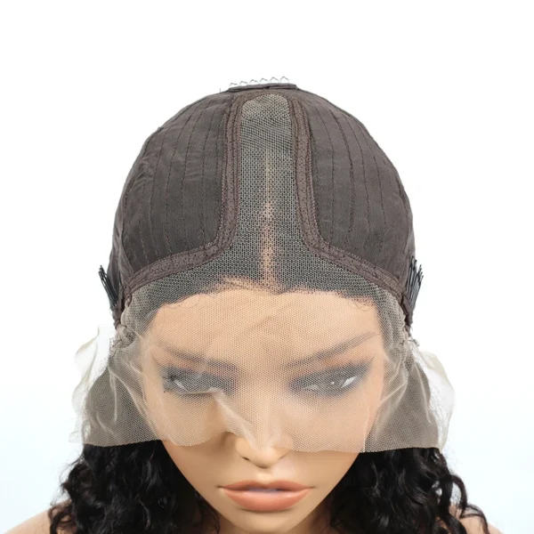 Bob Lace Wig Black Curly For Women Deep Water Curly Wave Human Hair Wigs 100% Remy Natural Hair Short Lace Frontal T Part Wig - Image 8