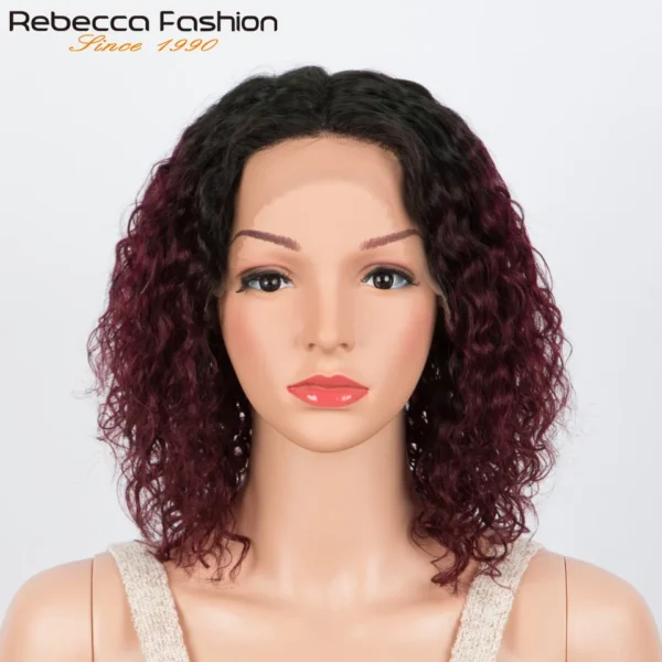 Short Bob T Lace Wig Jerry Curly Lace Front Human Hair Wigs Pre-Plucked Transparent Lace Deep Wave Curly Deep Curly Wig - Image 9