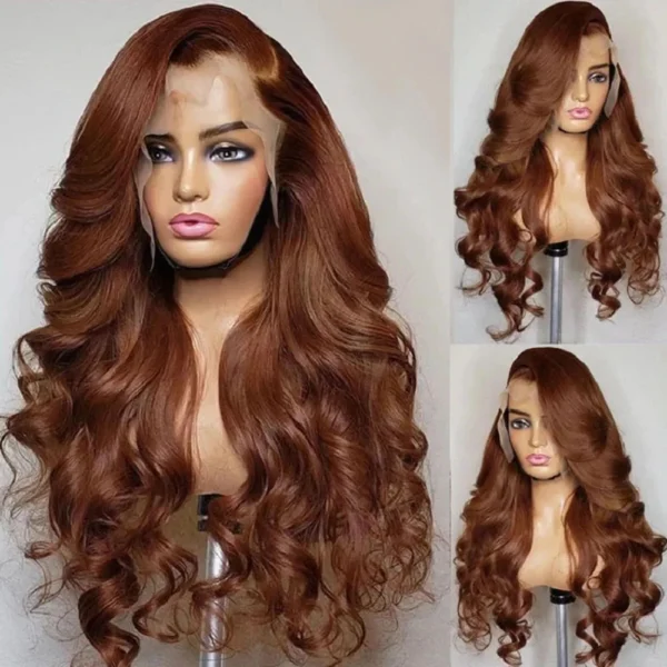 13x6 13x4 Body Wave #4 Colored HD Lace Frontal Wig Human Hair Wigs Chocolate Brown 34 Inch Transparent Lace Front Human Hair Wig - Image 2